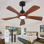 Modern 42" Ceiling Fan With Lights & Remote, 5 Walnut Blades, 6 Speed Dc Motor. Fixed Price $197.99.