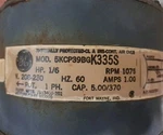 Oem Fan Motor 1/6 Hp 230V Ge 1075RPM Emerson 5KCP39BGK335S. Fixed Price $197.00.