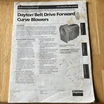 Dayton Belt Drive Forward Curve Blowers Operating Instructions & Parts Manual. Fixed Price $20.00.