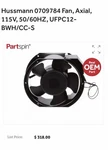 Hussmann 0709784 Fan, Axial, 115V, 50/60HZ. New Packed.. Fixed Price $265.00.