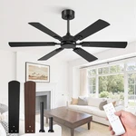 Modern 52" Ceiling Fan With Remote, 6 Blades, Quiet Dc Motor, Black Finish. Fixed Price $133.99.