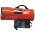 Dayton 3VE55 Portable Gas Torpedo Heater, Liquid Propane, Intermittent Spark, 8. Fixed Price $195.99.