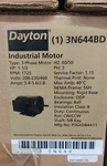 Dayton 3N644BD 1.5HP Ac Motor 208-230/460V 3PH 50/60HZ 1725 56H Frame. Fixed Price $389.99.