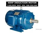 40HP 1188/RPM North American PE364T-40-6 Induction Motor Tefc 208-230/460V,. Fixed Price $3843.78.