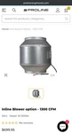 Proline Inline 1300 Cfm High Efficiency Unopened. Fixed Price $550.00.