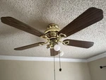 Hunter 53066 52" Bright Brass Finish Ceiling Fan With Light Kit -. Fixed Price $65.84.