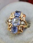 Vintage Larter & Sons 14K Gold $11800 Ceylon Blue Sapphire Ladies Diamond Ring. Fixed Price $3750.00.